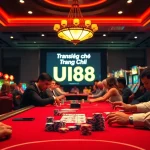 Experience the vibrant excitement of the casino with poker players, showcasing the trang chủ UU88 online connection and thrilling gambling atmosphere.