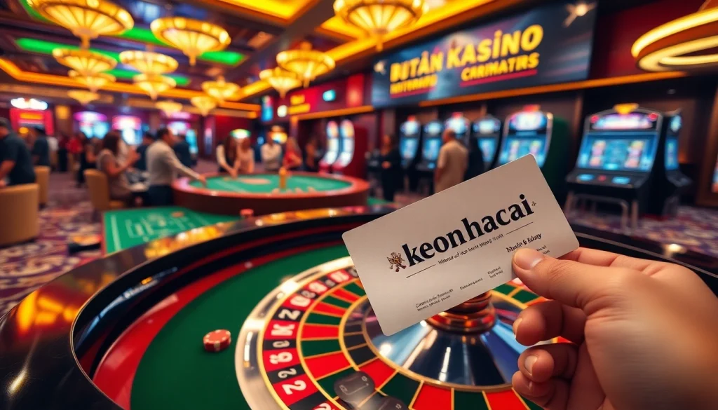 Experience the excitement of keonhacai with players at a roulette table in a vibrant casino setting.