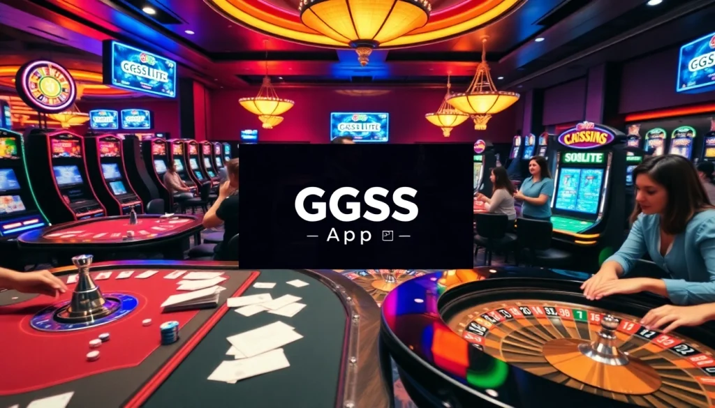 Experience the excitement of gaming with the GGSS App featured in a lively casino environment with engaging players.